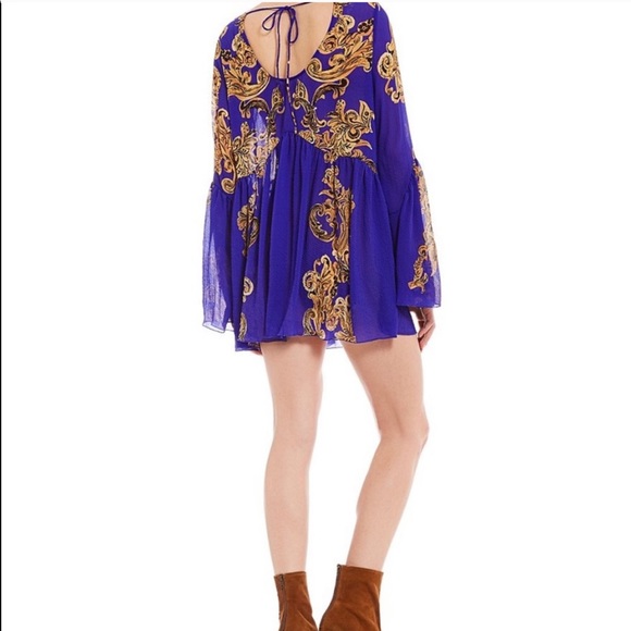 Free People Bell Sleeve Open Back Symphony Dress - Picture 4 of 6